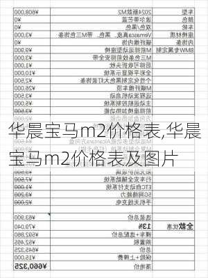 华晨宝马m2价格表,华晨宝马m2价格表及图片