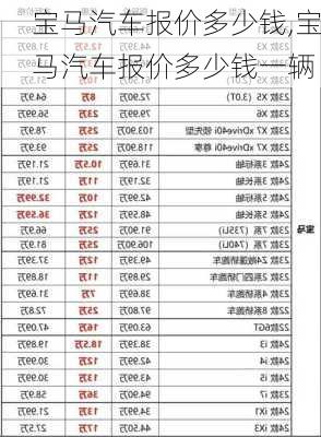 宝马汽车报价多少钱,宝马汽车报价多少钱一辆