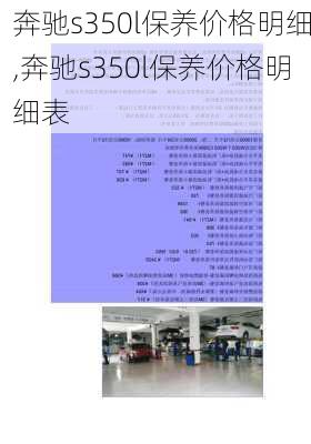 奔驰s350l保养价格明细,奔驰s350l保养价格明细表