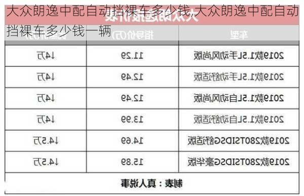 大众朗逸中配自动挡裸车多少钱,大众朗逸中配自动挡裸车多少钱一辆