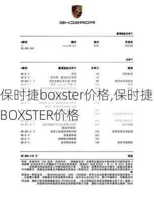 保时捷boxster价格,保时捷BOXSTER价格