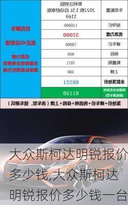 大众斯柯达明锐报价多少钱,大众斯柯达明锐报价多少钱一台