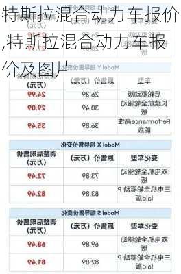 特斯拉混合动力车报价,特斯拉混合动力车报价及图片