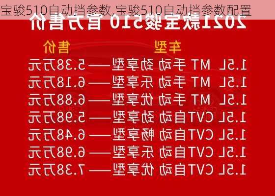 宝骏510自动挡参数,宝骏510自动挡参数配置