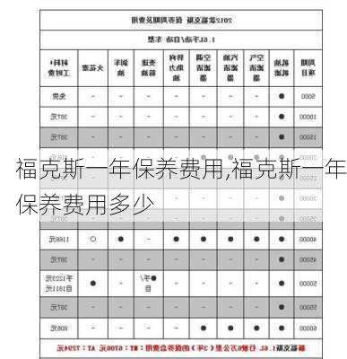 福克斯一年保养费用,福克斯一年保养费用多少