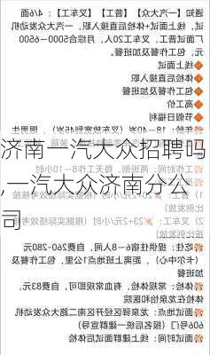 济南一汽大众招聘吗,一汽大众济南分公司