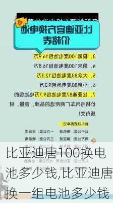 比亚迪唐100换电池多少钱,比亚迪唐换一组电池多少钱