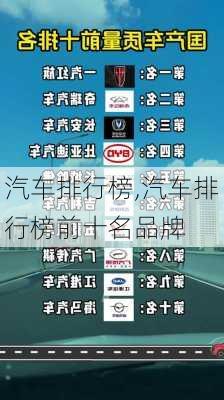 汽车排行榜,汽车排行榜前十名品牌