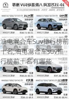 油电混合车Suv排行榜前十名,油电混合车suv排行榜前十名有哪些