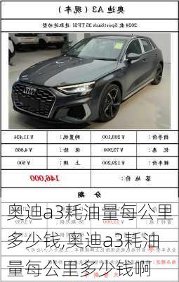 奥迪a3耗油量每公里多少钱,奥迪a3耗油量每公里多少钱啊