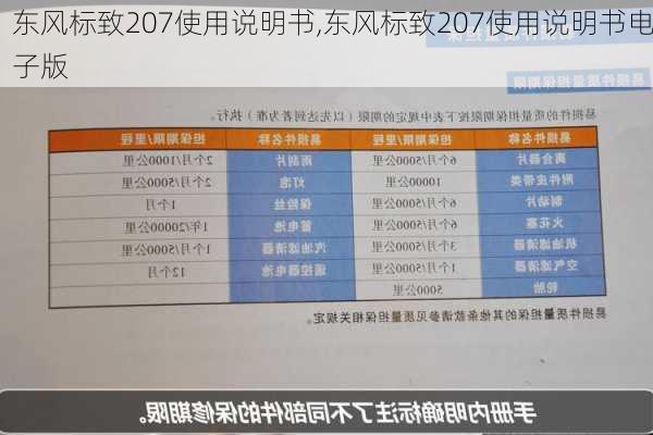 东风标致207使用说明书,东风标致207使用说明书电子版