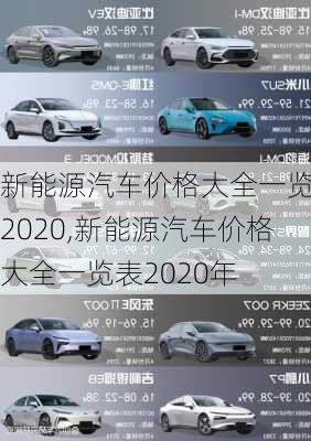 新能源汽车价格大全一览表2020,新能源汽车价格大全一览表2020年