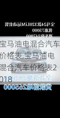 宝马油电混合汽车价格表,宝马油电混合汽车价格表2018