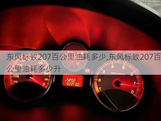 东风标致207百公里油耗多少,东风标致207百公里油耗多少升