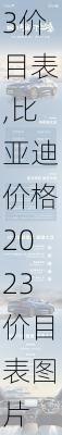 比亚迪价格2023价目表,比亚迪价格2023价目表图片