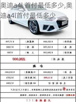 奥迪a4l 首付最低多少,奥迪a4l首付最低多少