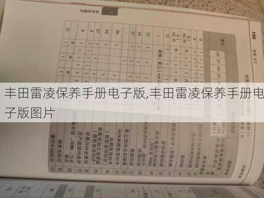 丰田雷凌保养手册电子版,丰田雷凌保养手册电子版图片