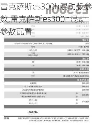 雷克萨斯es300h混动版参数,雷克萨斯es300h混动参数配置