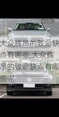 大众辉昂的致命缺点有哪些,大众辉昂的致命缺点有哪些呢