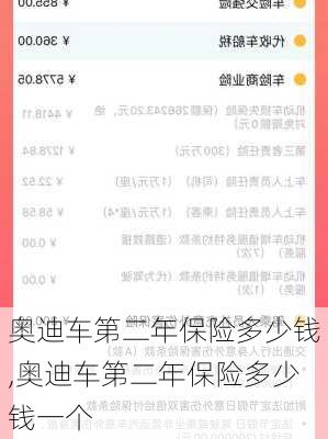 奥迪车第二年保险多少钱,奥迪车第二年保险多少钱一个