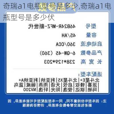 奇瑞a1电瓶型号是多少,奇瑞a1电瓶型号是多少伏