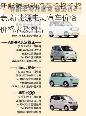 新能源电动汽车价格价格表,新能源电动汽车价格价格表及图片