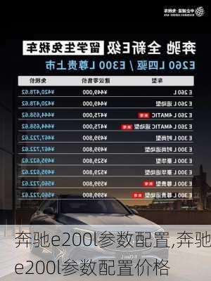 奔驰e200l参数配置,奔驰e200l参数配置价格