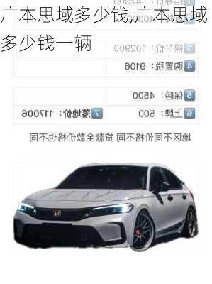 广本思域多少钱,广本思域多少钱一辆