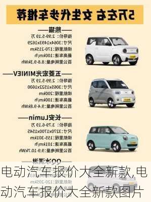 电动汽车报价大全新款,电动汽车报价大全新款图片