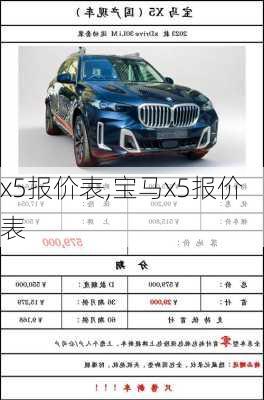 x5报价表,宝马x5报价表