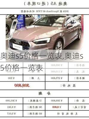 奥迪s5价格一览表,奥迪s5价格一览表