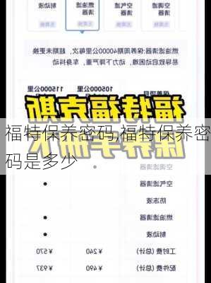 福特保养密码,福特保养密码是多少
