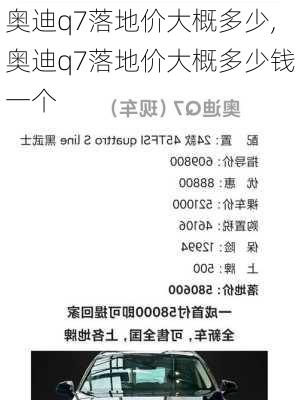 奥迪q7落地价大概多少,奥迪q7落地价大概多少钱一个
