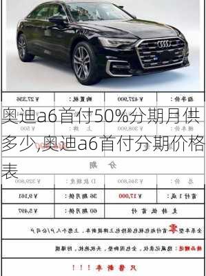 奥迪a6首付50%分期月供多少,奥迪a6首付分期价格表