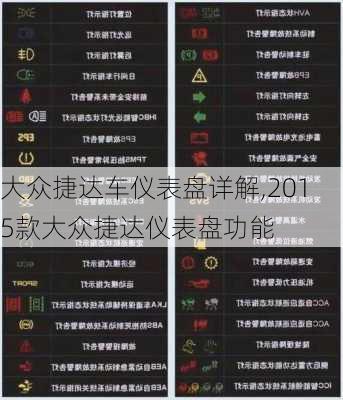 大众捷达车仪表盘详解,2015款大众捷达仪表盘功能