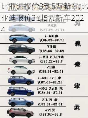 比亚迪报价3到5万新车,比亚迪报价3到5万新车2024