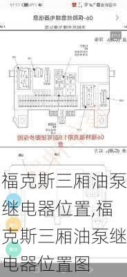 福克斯三厢油泵继电器位置,福克斯三厢油泵继电器位置图